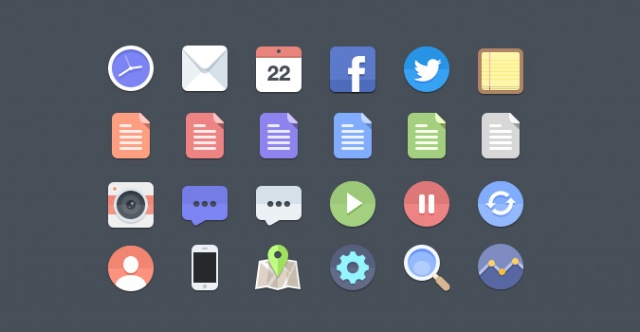 10 sets of flat icons