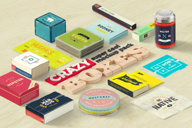 Crazy Boxes Mockup Pack