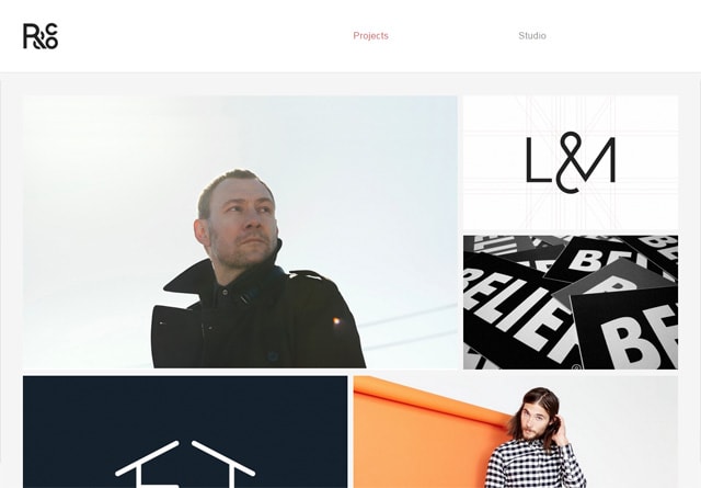 Screenshot of a clean website: R & Co Design