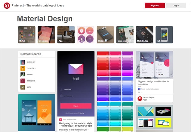 Pinterest: Material Design