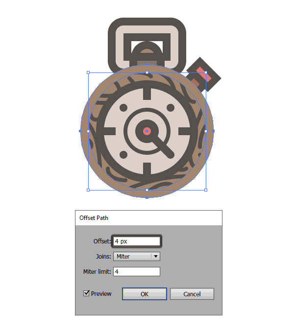 offset path illustrator shortcut