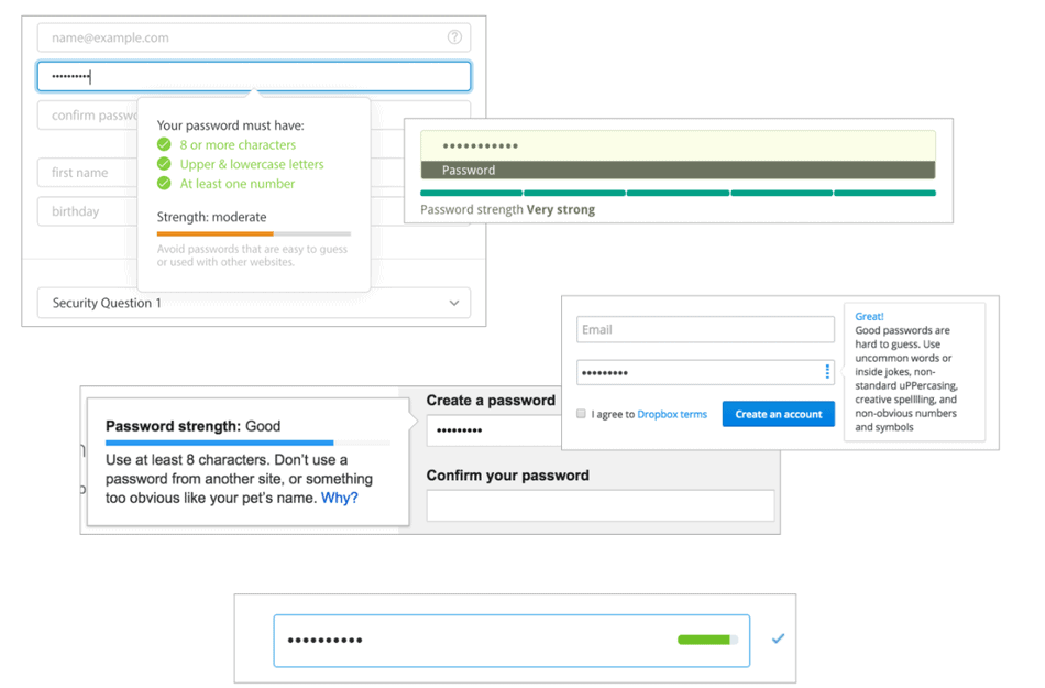 Sample name. Strong password website. password strength meter. full name example.